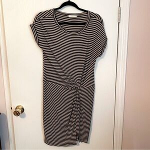 Wasabi + Mint Black and Tan T-Shirt Midi Dress Size L